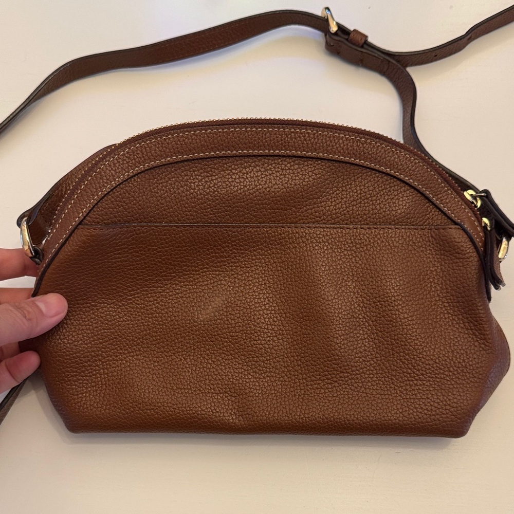 Nordstrom Brown Pebbled Leather Crossbody Bag